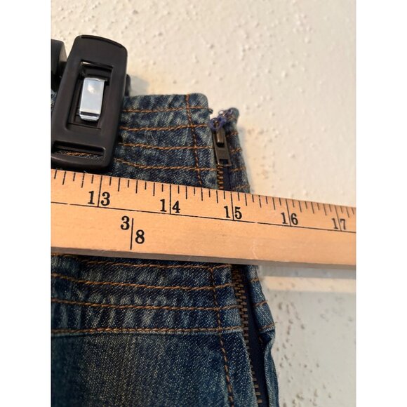 FRN By Fransa Bohemian Denim Skirt With Embroidered Details Tiered Design M.L - Picture 9 of 13